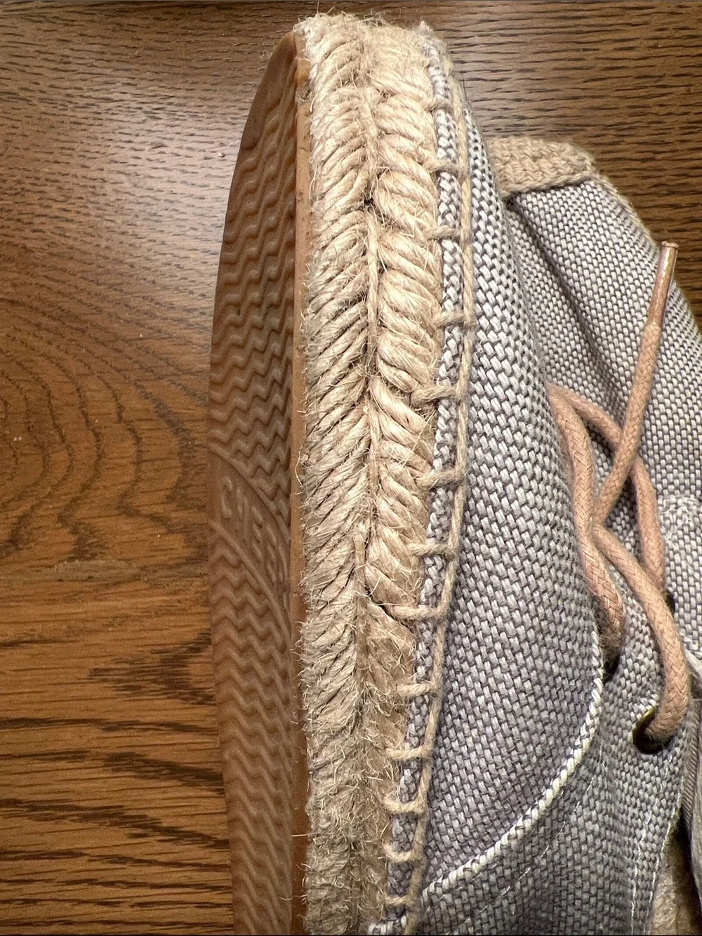 Soludos Linen Lace-Up Espadrilles with Tan Laces